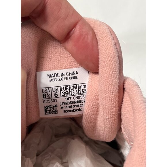 Reebok Classic Sneakers Size 8.5 White, Pale Pink & Gray Leather - Picture 5 of 8